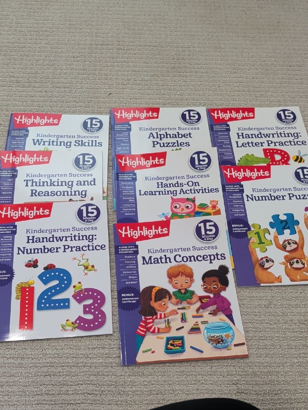 Highlights: Kindergarten Success Workbook Set - 8 Count /New